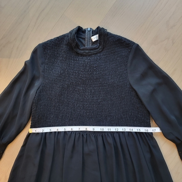 Sandro black smocked babydoll dress - Picture 9 of 11